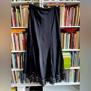 Black Layered Maxi Skirt by Ischiko